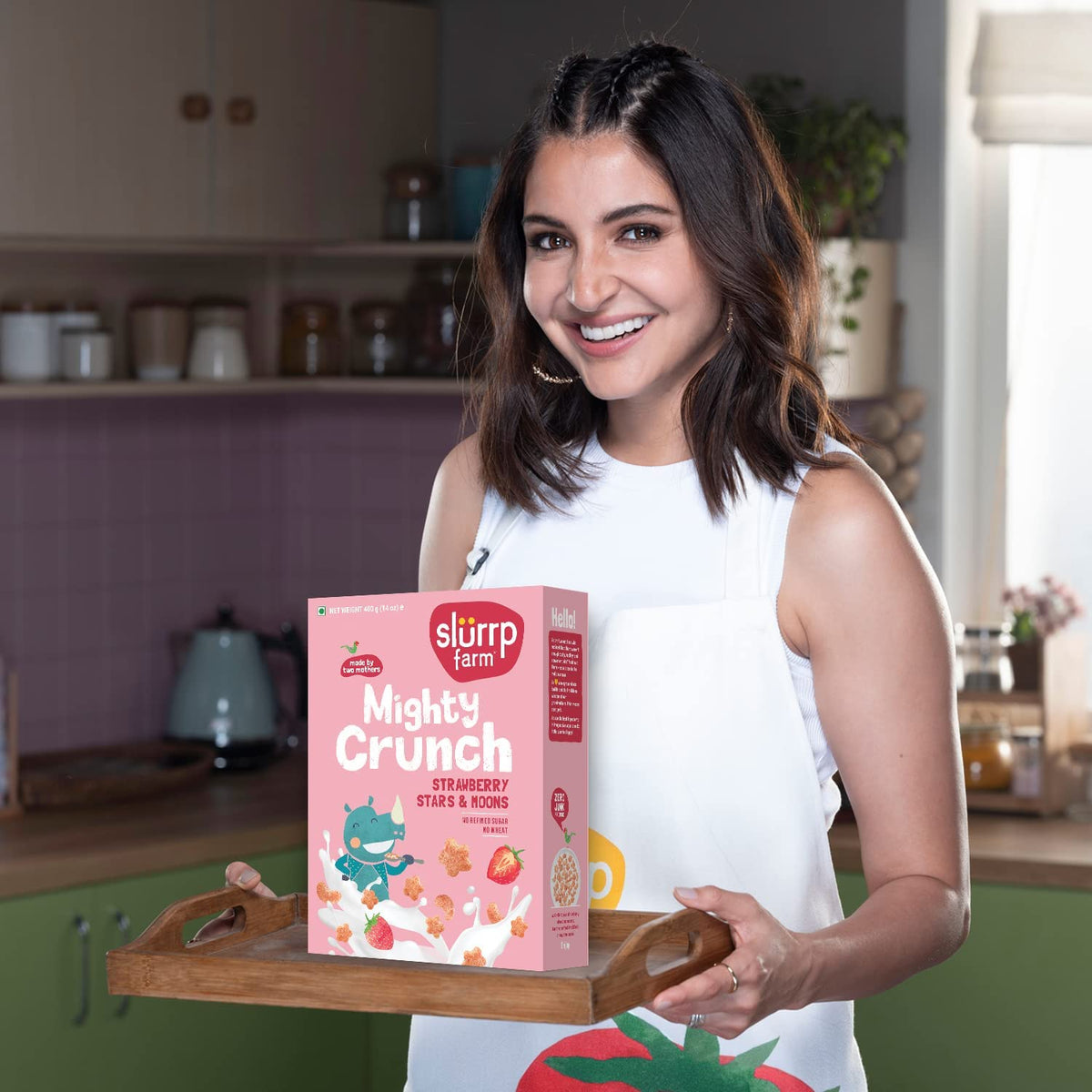 Slurrp Farm Berry Crunch Strawberry Cereal | No Maida, No Refined Sugar, No Added Colour | Ragi Stars and Moons | Healthy Breakfast | 300 g (Pack of 2)