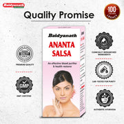 Baidyanath Anant Salsa - 220 ml | Herbal Extract for Enhancing Skin Care | Blood Purification | Hair Health
