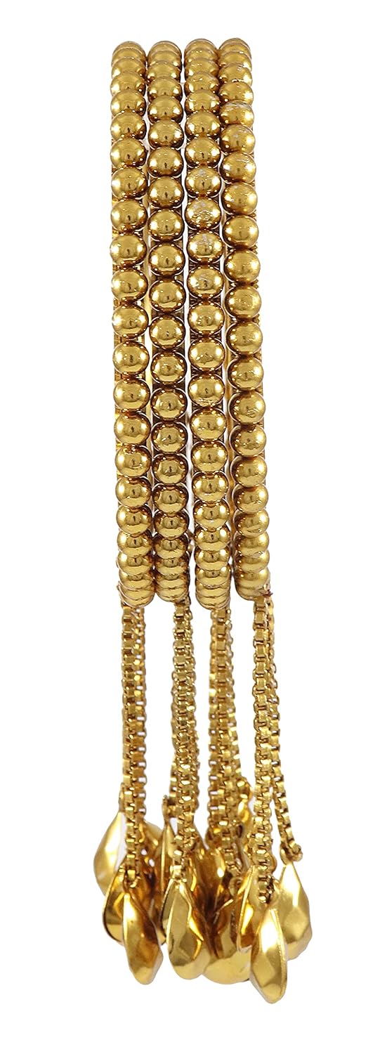 NMII Non-Precious Metal Base Metal with Ball Chain Linked Glossy Finished Kada Set For Women and Girls