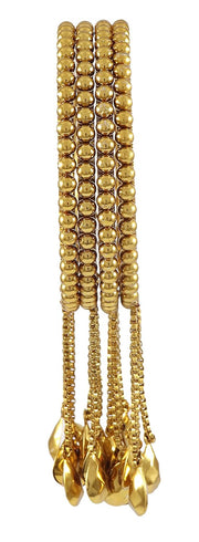 NMII Non-Precious Metal Base Metal with Ball Chain Linked Glossy Finished Kada Set For Women and Girls
