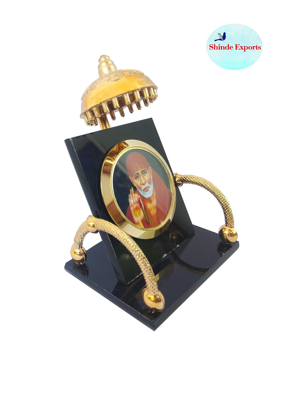 SHINDE EXPORTS Sai Baba Car Dashboard Stand (Design 6)