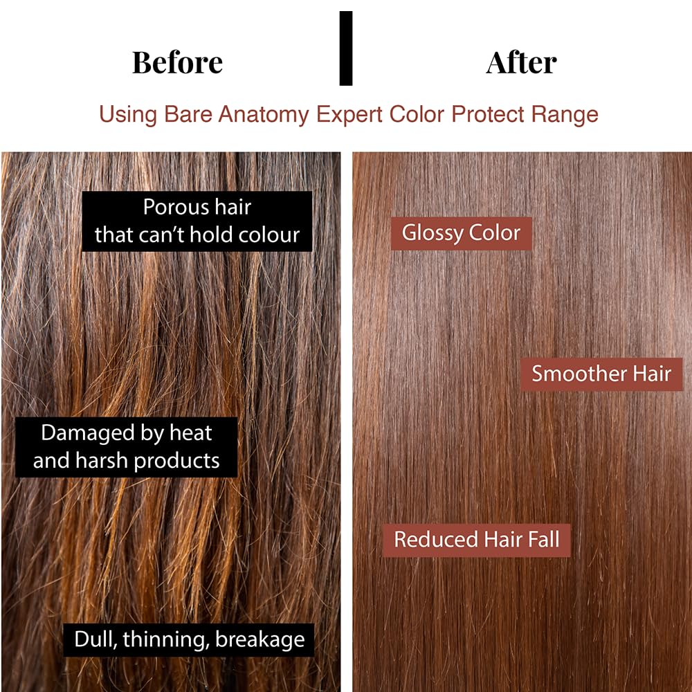 Bare Anatomy Colour Protect Shampoo & Hair Mask Combo | Helps Retain Hair Colour, Smoothens Dry & Frizzy Hair | Amino Acid Complex & Quinoa Protein | 250ml + 250gm
