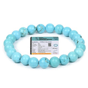 Astrodidi Natural Certified Firoza Turquoise Stone Bracelet for Throat Chakra, Communication, Good Luck, Manifestation, Money, Success, Positive Energy | Reiki Feng-Shui Healing Crystal Gemstone for Men and Women