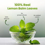 BLUE TEA - Lemon Balm Tea - 50gm - 50+ Cups | RELIEVES STRESS | REDUCES BLOATING | IMPROVES DIGESTION | Leaf Based - Caffeine Free - Relaxing | Reusable Pet Jar