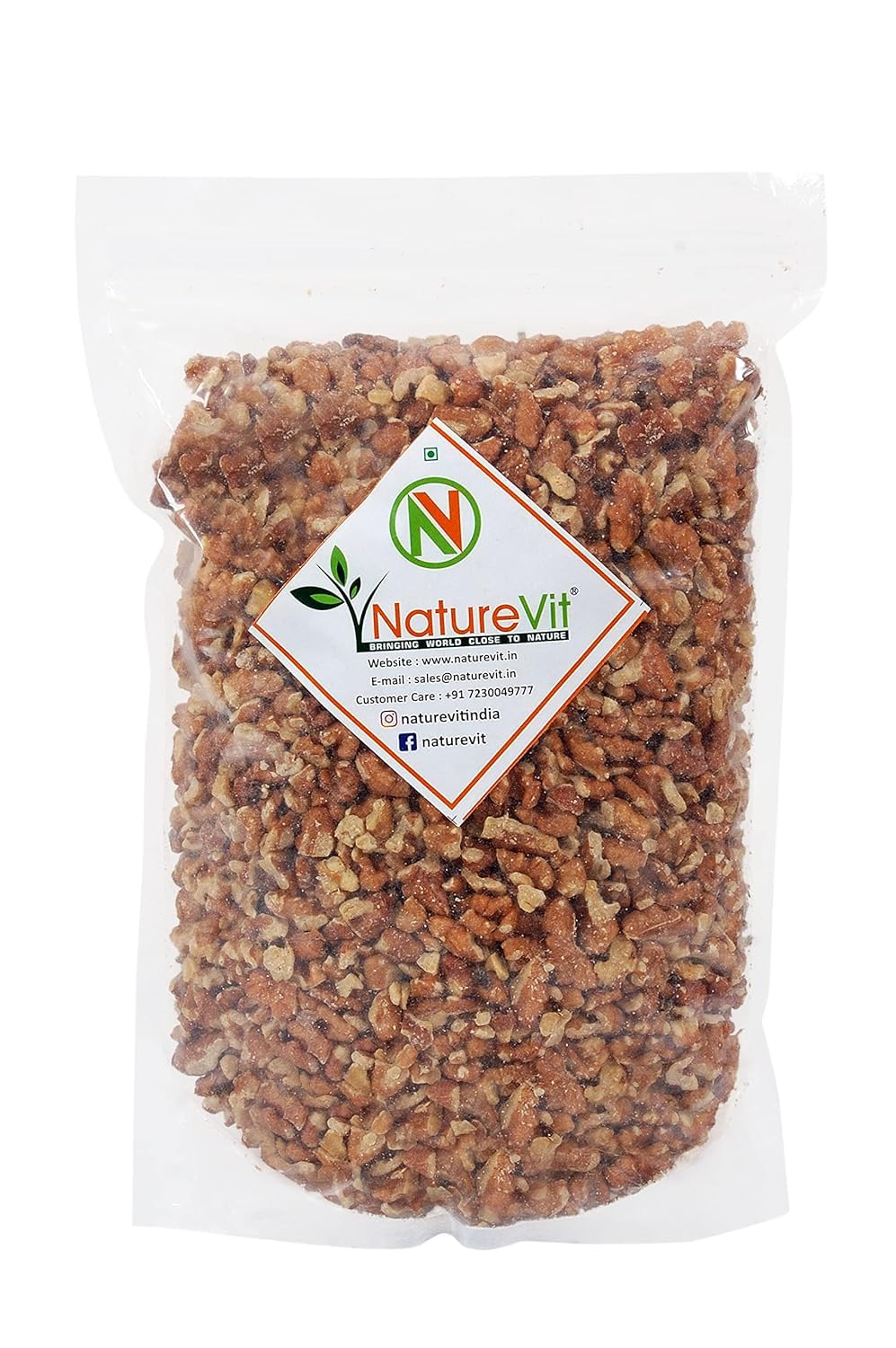 NatureVit Broken Walnut Kernels 200g | Akhrot Giri | Grade – 8 Pieces | Rich in Omega-3, Protein & Antioxidants | Ideal for Baking, Snacking & Garnishing