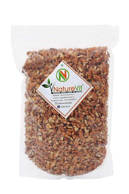 NatureVit Broken Walnut Kernels 200g | Akhrot Giri | Grade – 8 Pieces | Rich in Omega-3, Protein & Antioxidants | Ideal for Baking, Snacking & Garnishing