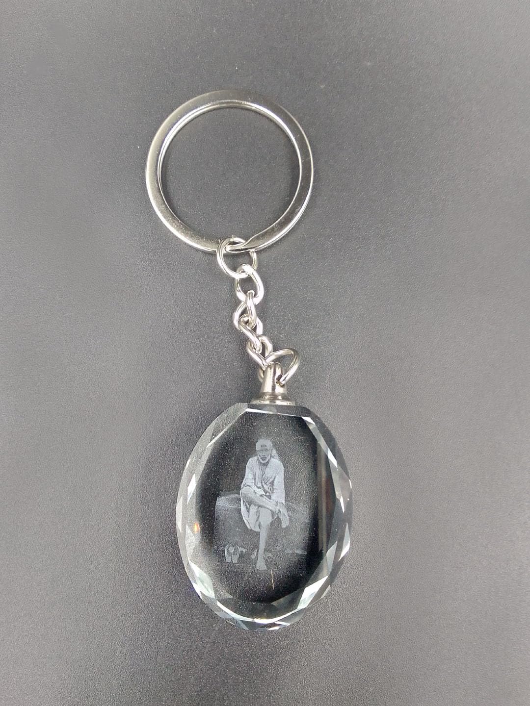 SHINDE EXPORTS Shirdi Saibaba Crystal Key Chain for car Bike and Home