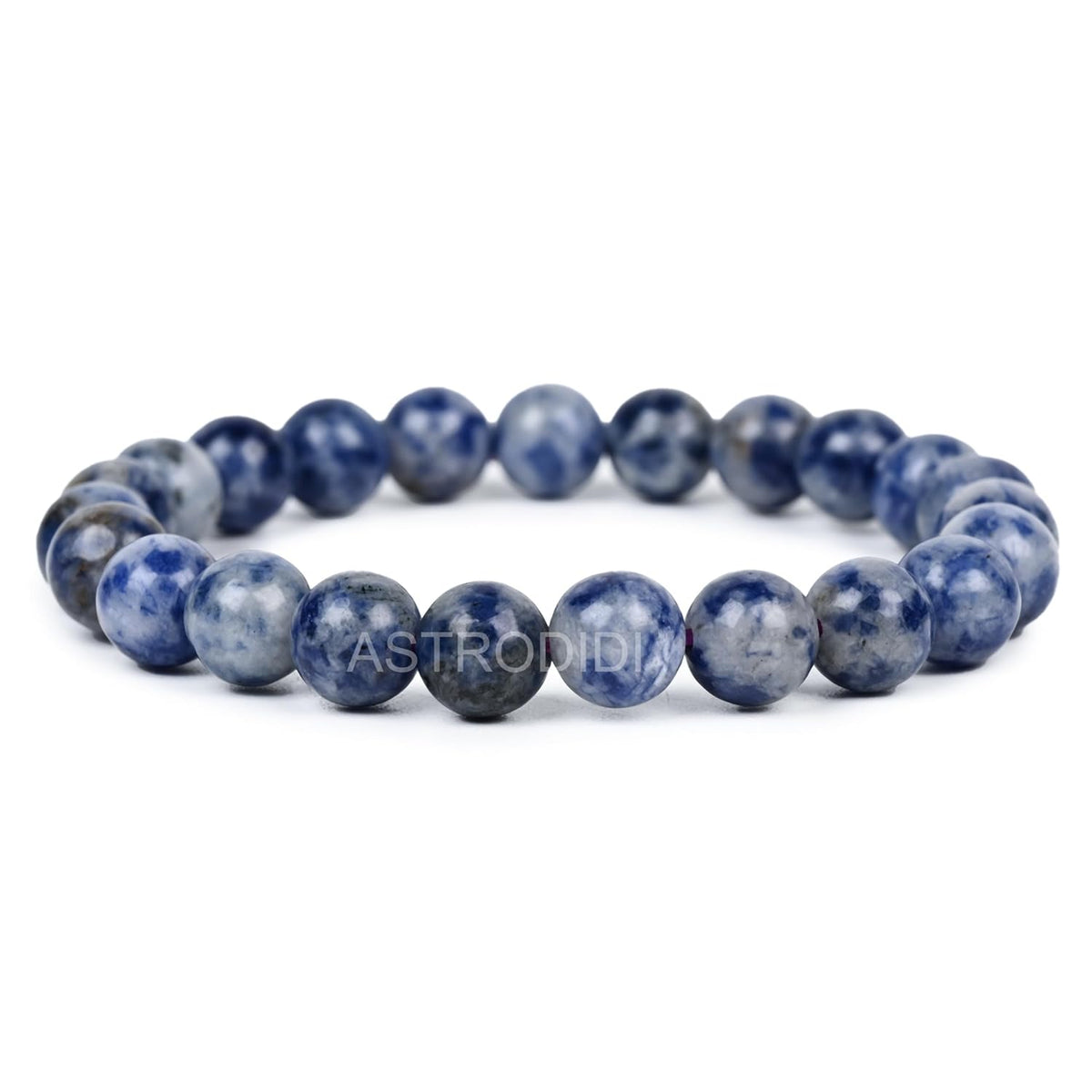 ASTRODIDI Natural Certified Sodalite Stone Bracelet Helps to Enhanced Communication, Self-Expression, Manage Emotional Balance and Stability | Feng-Shui Crystal Gemstone for Men and Women