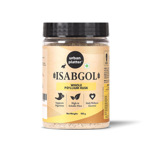 Urban Platter Isabgol, 150g (Whole Psyllium Husk, Rich in Dietary Fiber, Supports Digestive Health, Nature's Soluble Fiber)