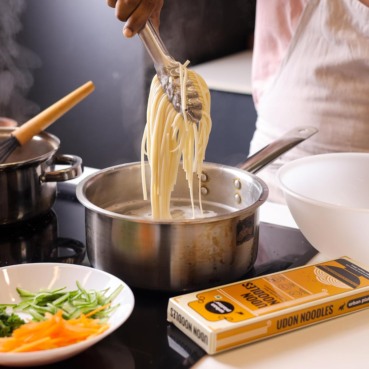 urban platter Udon Noodles, 250G (Thick Wheat Noodles, Ideal For Asian Preparations, No Added Preservatives), Preservative Free, 0.25 Kg