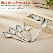 Parage 12 Pieces Stainless Steel Dinner/Table Spoons, Length 15.5 cm, Set of 12, Silver (Delux)