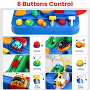 Toy Imagine Car Race Track Toy for Kids 3+ Years City Rescue Vehicle Playset with 4 Mini Cars & 6 Control Buttons, Helicopter, Adventure Ramps Educational Puzzle & Motor Skill Toy for Boys & Girls