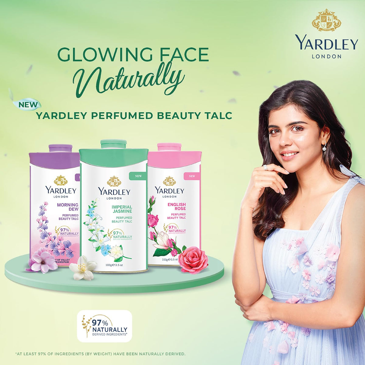 Yardley London Imperial Jasmine Perfumed Beauty Talc, For Fragrant Glow |100g