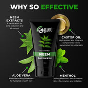 Beardo Purifying Neem Face Wash for Oil Control, 100ml (Pack of 2) | Soothes & Heals | Daily facewash for men | Gentle cleansing for oily-acne-prone skin