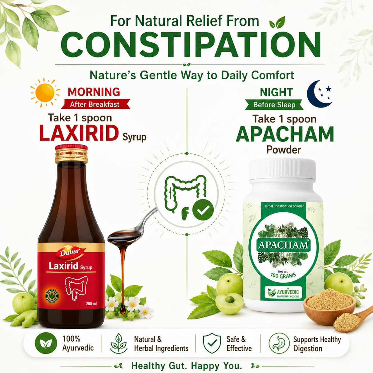 Dabur Laxirid Syrup with Apacham Powder | Ayurvedic Products | 100% Natural