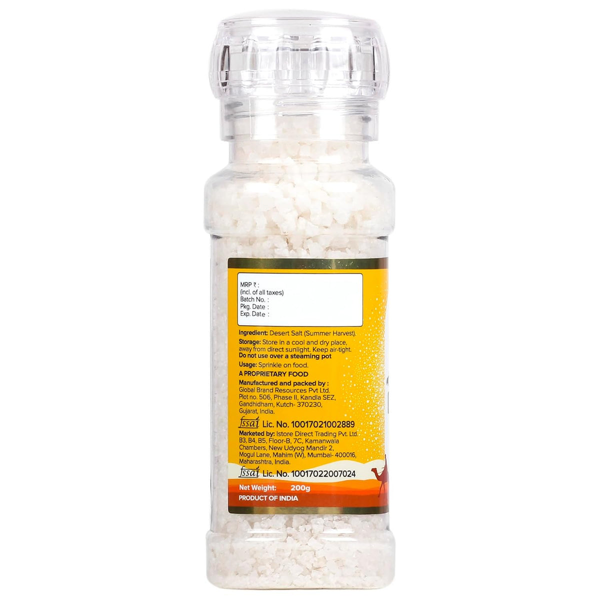 Urban Platter Summer Harvest Desert Salt Grinder, 200g (Powdered by Lunn | Summer Harvest | Sparkling White Crystals | Longer Dried Salt)