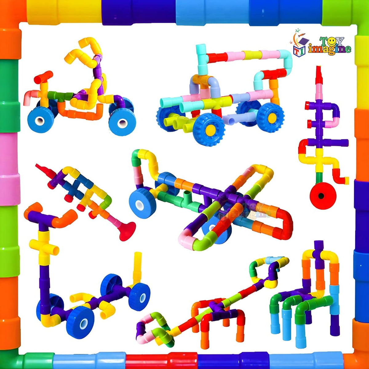 Toy Imagine 50+ Creative Pipe Building Blocks Toy Set for Kids