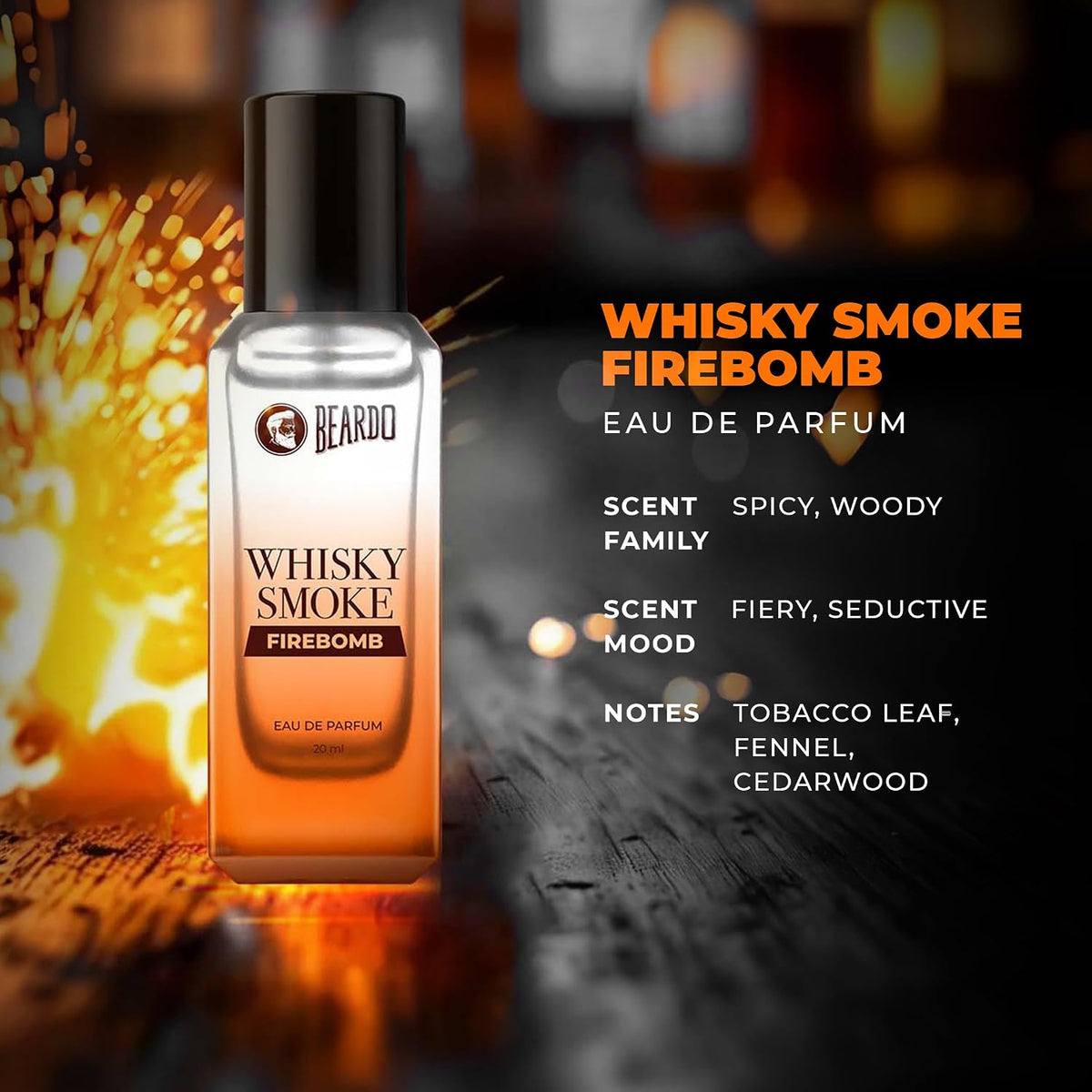 Beardo The Legendary Flame Trio- LSD,Legend & Whisky Smoke Firebomb Perfume for Men (20ml x 3) | Long Lasting Fragrance | Long Lasting Perfume for Men | Gift for Men | Gift for Friend
