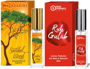 Parag Fragrances Combo Pack of Long Lasting Attar Perfume 8ml x 3 pc Total 24ml Perfume Spray For Men and Women (Mysore Sandal/Jasmine/Ruh Gulab)