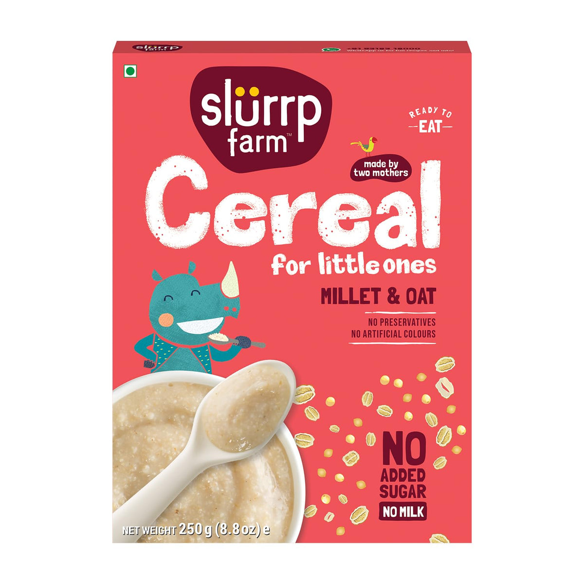 Slurrp Farm Porridge, Millet And Oats Powder | Instant Healthy Wholesome Food, No Added Sugar No Salt, 250 G