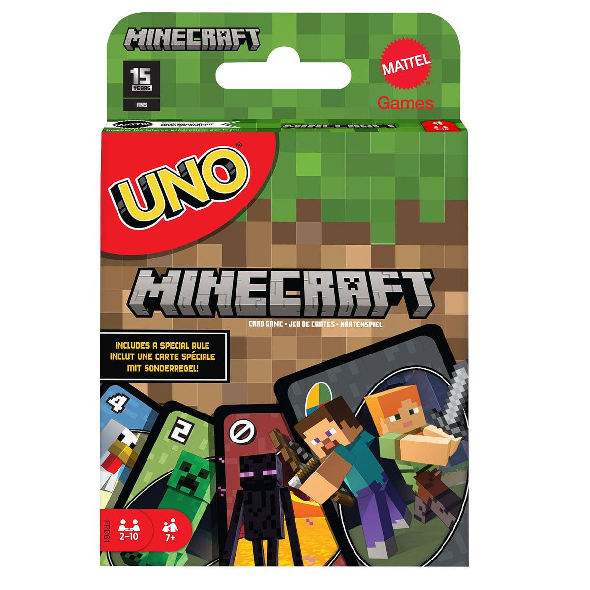 Mattel Games Uno Minecraft Card Game (84 Months To 132 Months) For Adult, Multi color