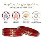 NMII Stylish Glass Kada Set Studded with Zircon Gemstone & Beads for Women & Girls