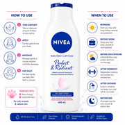 NIVEA Perfect & Radiant Body Lotion 400ml | Daily Moisturizer for Even Skin Tone & Natural Radiance | With Licorice & Berry Extracts