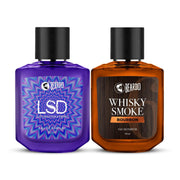 Beardo Whiskey Smoke Bourbon & LSD Perfume For Men (50Ml X Pack Of 2) | Concentrated Sprays - Long Lasting Fragrance | Long Lasting Perfume for Men | Date Night Perfume For Men | Gift for Men | Gift For Friends