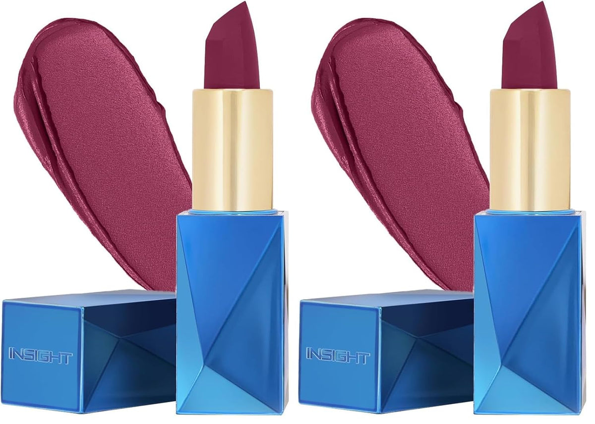 INSIGHT Professional Ultra Smooth Lipstick - Glorious | Weightless Formula | Intense Color Payoff | Non-Sticky, Moisturizing | Enriched with Rice Bran Butter & Vitamin E - 3.8g (Pack of 2)