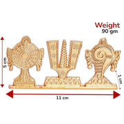 KridayKraft Tirupati Balaji Symbol Stand Shankh Chakra Namah Gold Plating Antique Decorative for Car Dashboard Home & Office Table Showpiece Figurines,Religious Gift Idol...