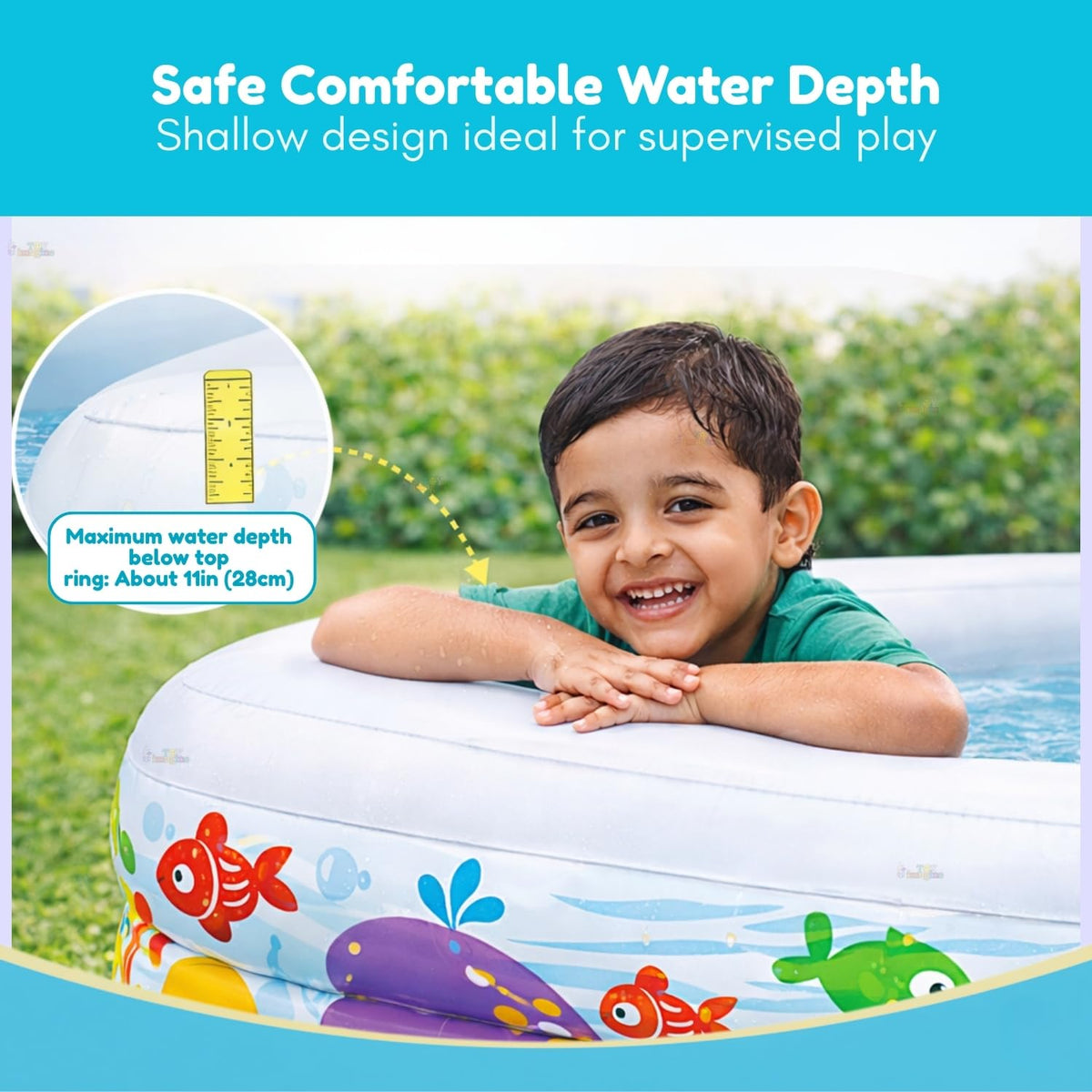 Toy Imagine Kids Tm 6 Ft Big PVC Swimming Pool Play Centre Swim Center Clearview Aquarium Inflatable Pool.Holi