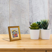 Diviniti Vishnu Lakshmi Gold Plated Wall Photo Frame, Table Décor| DG Frame 101 Size 1 and 24K Gold Plated Foil| Religious Photo Frame Idol For Pooja, Gifts Items (13.5 CM X 15.5 CM)