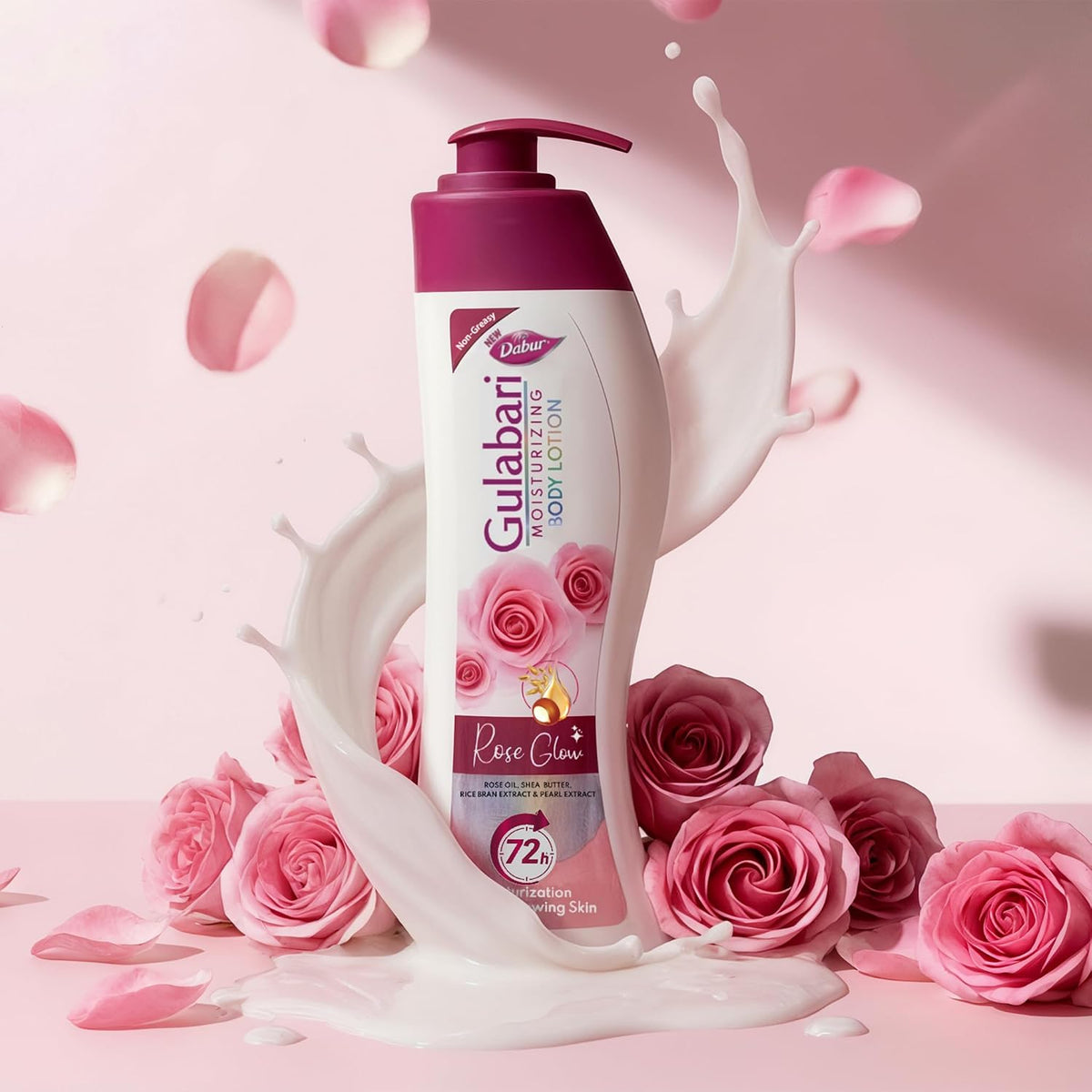 Dabur Gulabari Moisturizing Body Lotion – 800 ml (Pack of 400ml x 2) | For Men & Women | Dry Skin Care | With 100% Organic Rose Oil & Shea Butter | Dermatologically Tested | Paraben Free | 72 Hour Moisturisation