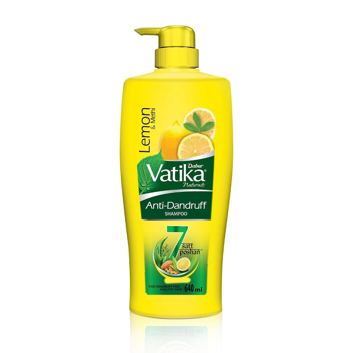 Dabur Vatika Long & Black Shampoo, with the Goodness of Amla & Bhringraj for Shiny, Black Hair - 640ml & Dabur Vatika Anti Dandruff Shampoo, with Lemon & Methi for Dandruff Free Hair - 640ml