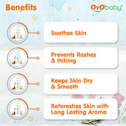 OYO BABY Gentle Baby Powder (Talc Free) For New Born Baby, Refreshes Baby’s Skin - Pack of 2 – 100gm