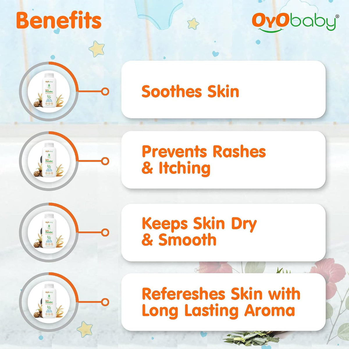 OYO BABY Kids Combo Set BABY Talc Free Baby Powder & BABY Diaper Rash Cream Pack Of 1