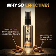 Beardo Hair Serum 50ml for Instant Shine & Anti-frizz with Argan Oil, Made for Men's Hair, Super Light-weight | Provides shine, smoothness and damage protection | Frizz-Free Hair Serum for Men