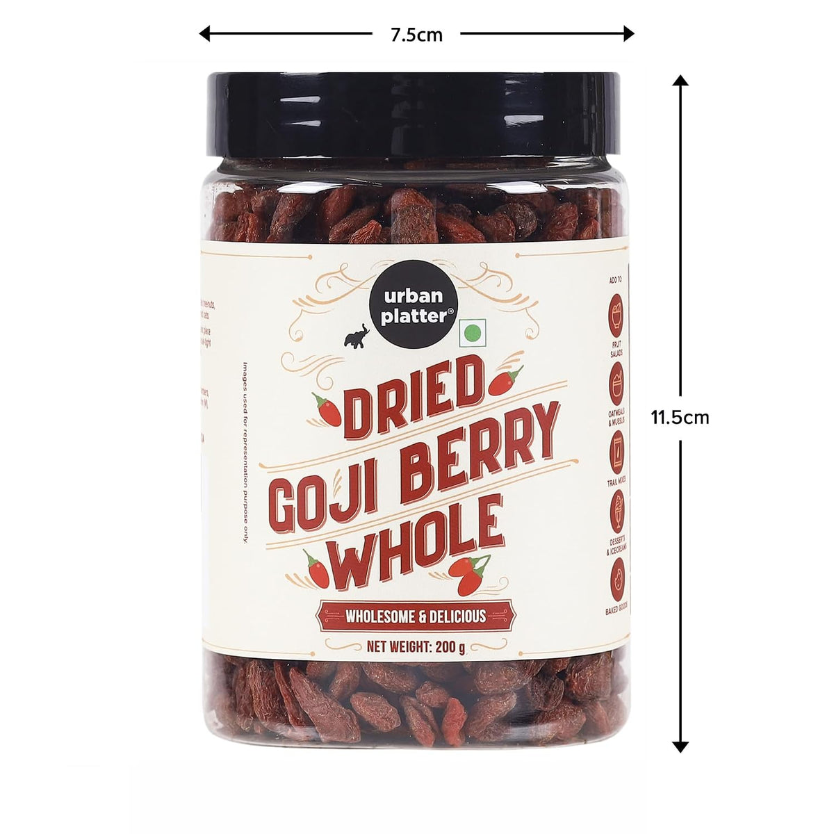 Urban Platter Goji Berries, 200g (Antioxidant-Rich Superfood | Naturally Sweet & Chewy | Great for Snacking, Smoothies & Baking)