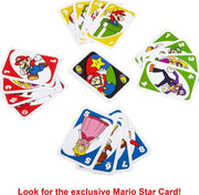 Mattel Games UNO Super Mario Card Game Animated Character Themed Collector Deck 112 Cards with Character Images, for Kids Ages 7 Years Old & Up,multicolor