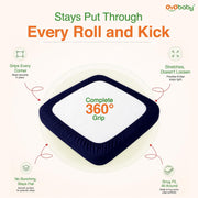 OYO BABY Queen Size Waterproof Bed Protector | Soft Cotton Feel, Breathable & Hypoallergenic Construction | 360° Elastic Fitted Mattress Cover for Baby & Kids | 75 x 60 Inch (6.25 x 5 Ft) - Dark Blue
