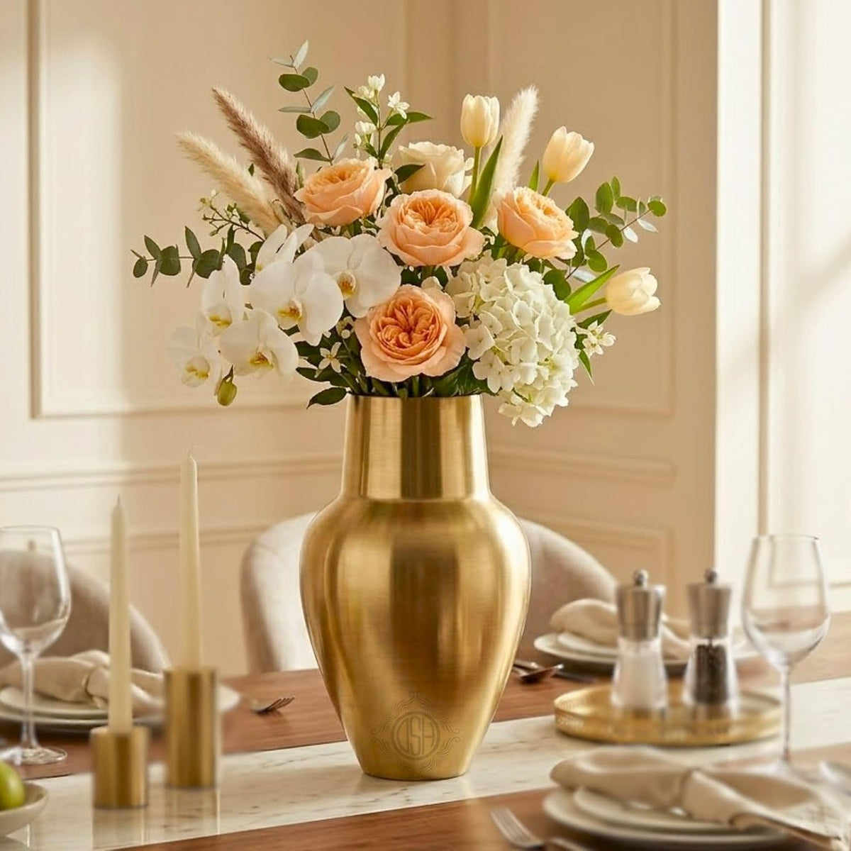 DSH Flower Vase for Living Room Decor, Modern Decorative Tabletop Vase for Center Table, Console Table, Shelf, Office and Home Decoration