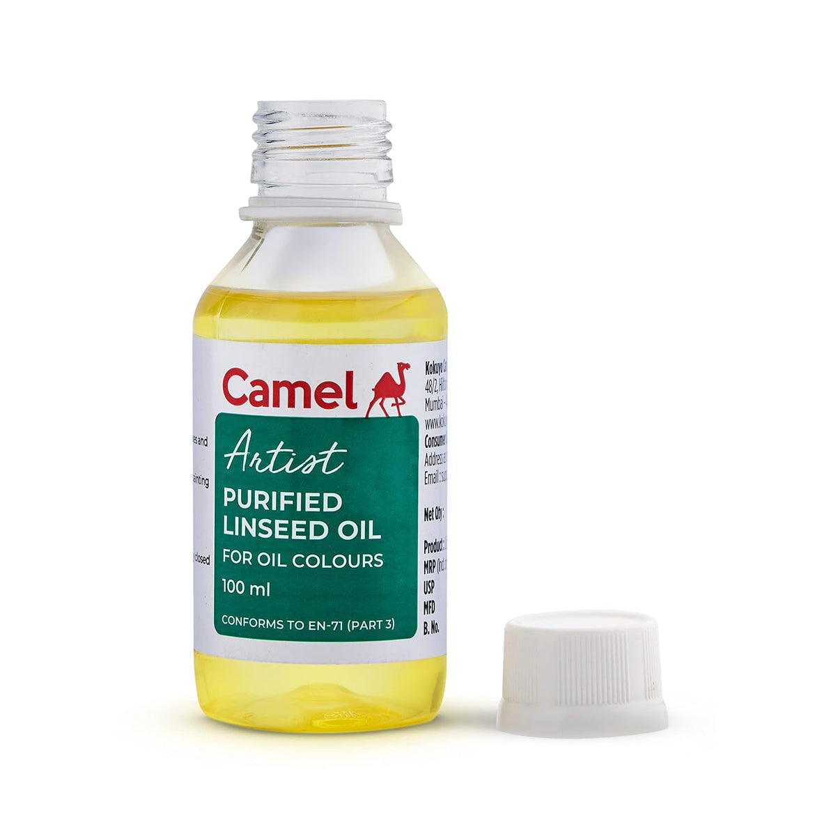 Camel Artist Purified Linseed Oil for Oil Color, 100ml (Yellow)