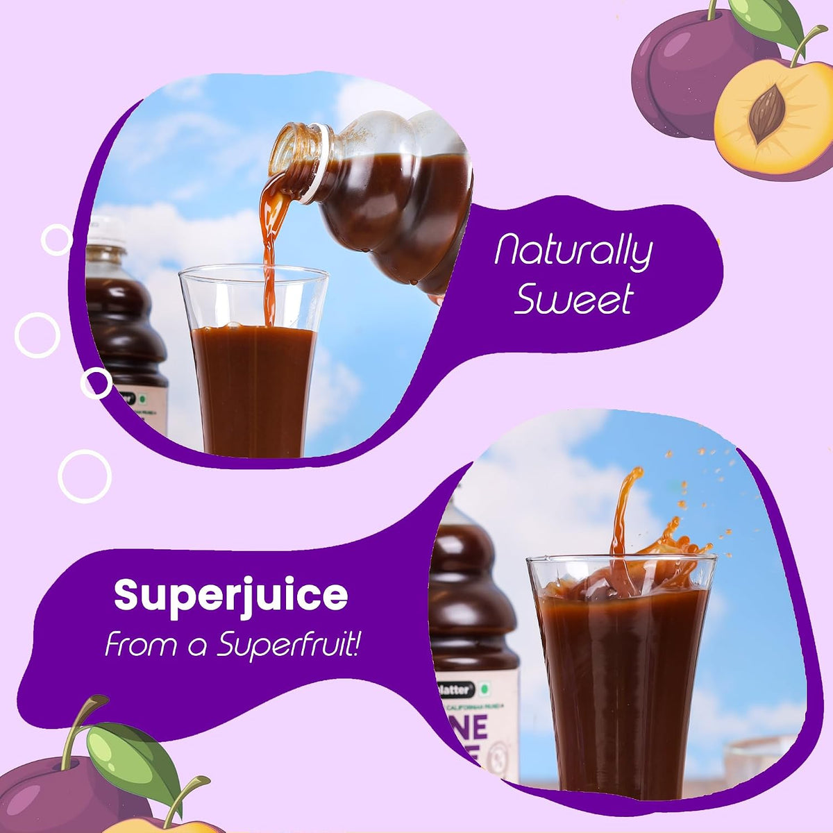 Urban Platter Pure California Prune Juice, 180ml (No Added Sugar | Natural Digestive Support | Source of Antioxidants & Potassium | Preservative-Free)