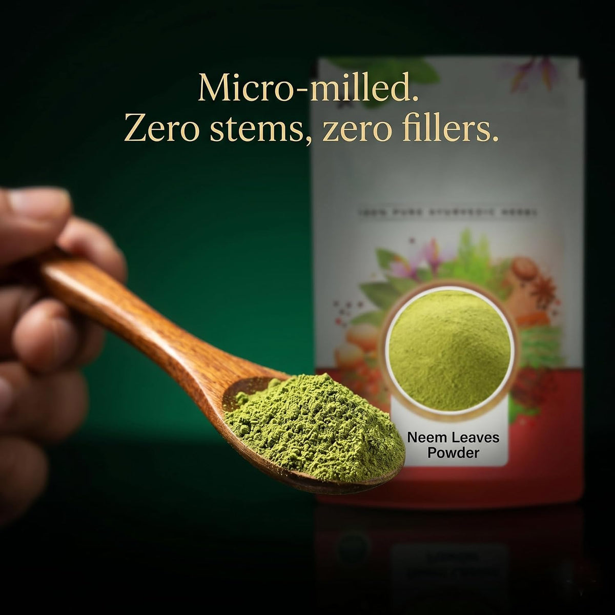 IndianJadiBooti Pure Neem Leaves Powder | Raw Azadirachta Indica for Skin Clarity, Scalp Vitality, Blood Purification & Deep Detox 100 Grams | Pack Of 2