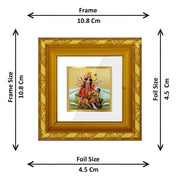 DIVINITI Goddess Durga Gold Plated Wall Photo Frame, Table Décor| DG Frame 103 Size 1A and 24K Gold Plated Foil| Religious Photo Frame Idol For Pooja, Gifts Items (10.8 CM X 10.8 CM)