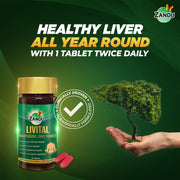 Zandu Livital Liver Detox Tablets – Clinically Proven for Liver Detox & Health Support in 2 Months | 90 Tabs X 2 | 100% Ayurvedic Formula with Bhringaraj & Guduchi | Ayurvedic Alternative to Milk Thistle