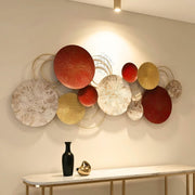 DSH CRAFTING YOUR CURIOSITY Metal Wall Art Wall Hanging Sculpture Perfect For Home, Hotel,Restaurant, Living room Decoration. (20-CIRCLE-RED)