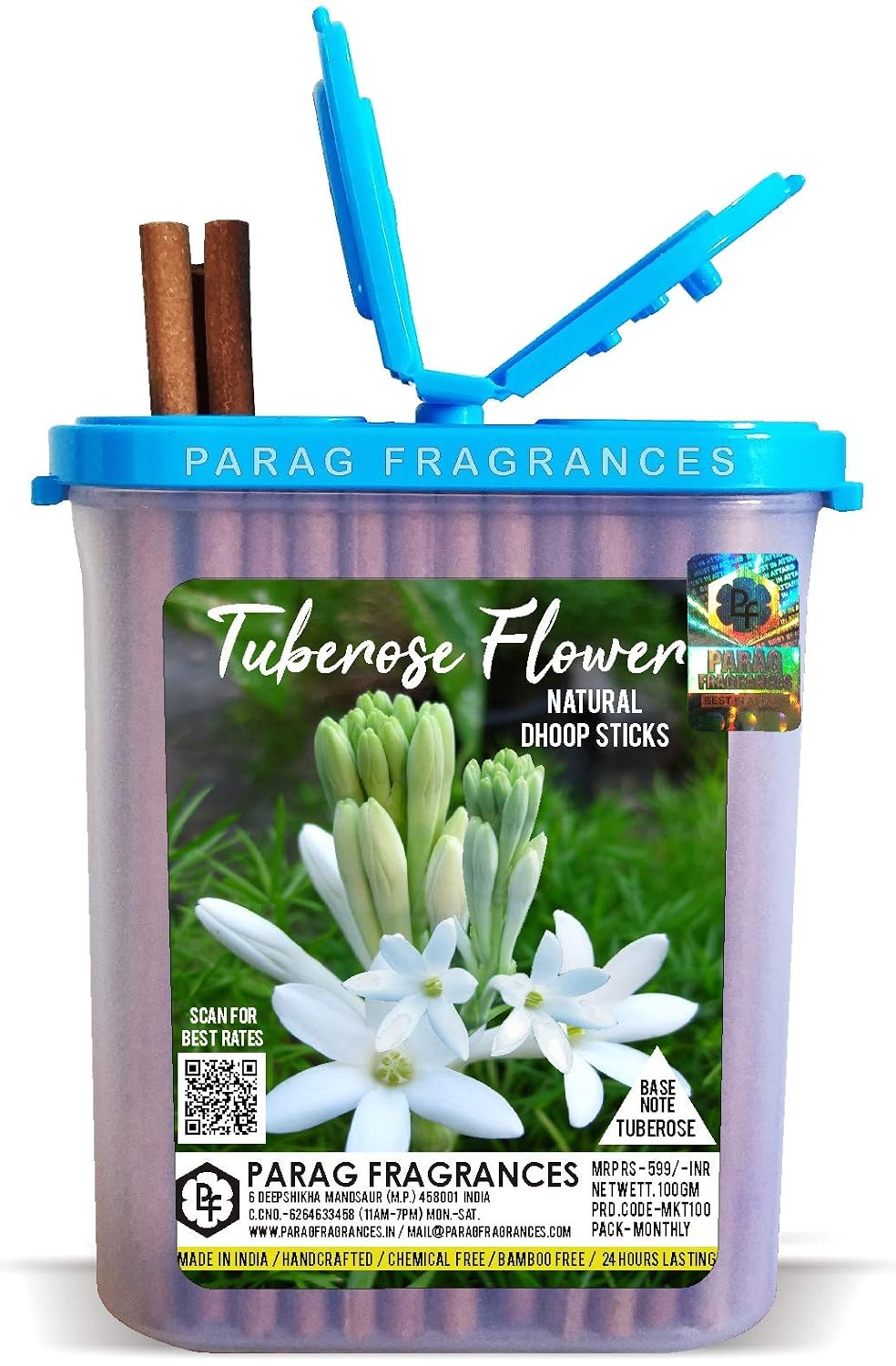 Parag Fragrances Extra Premium Long Lasting Dhoop Sticks 100 Gram Pack for Pooja & Home Fragrance (Rajnigandha)