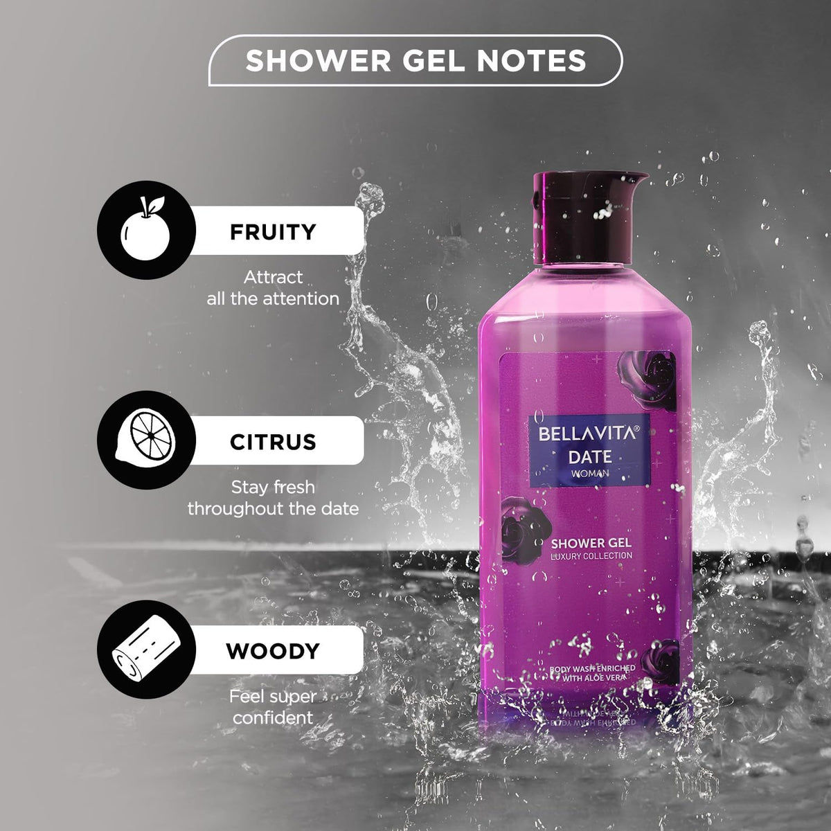 Bella Vita Luxury CEO Man and Date Woman Body Wash Refreshing Shower Gel for Deep Cleansing, Hydrating & Moisturising Skin with Aloe Vera, 250 ml Each