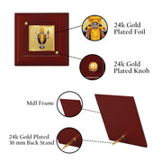 DIVINITI Maa Kali 24K Gold Plated MDF Photo Frame | Premium Religious Table Top Frame for Home, Office & Prayer Room | Luxury Spiritual Gift Item for Housewarming, Festive Gifting| 10 x 10 CM